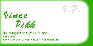 vince pikk business card